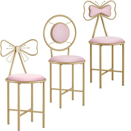 Vanity stool chair gold - gold, glam