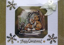 Happy Christmas Hand Crafted 3D Decoupage Christmas Card - Happy Christmas 2462