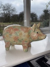 Large Floral Ceramic Pig