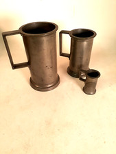 Lot of 3 Antique Pewter