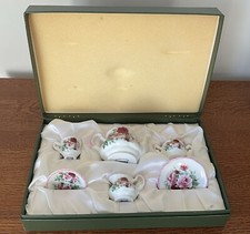 HARRODS Dolls Tea Set - Rose Pattern Fine Bone China Made In England