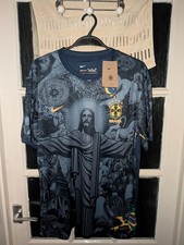 Mens Brazil "Christ The Redeemer" Football Jersey (Extra Large)