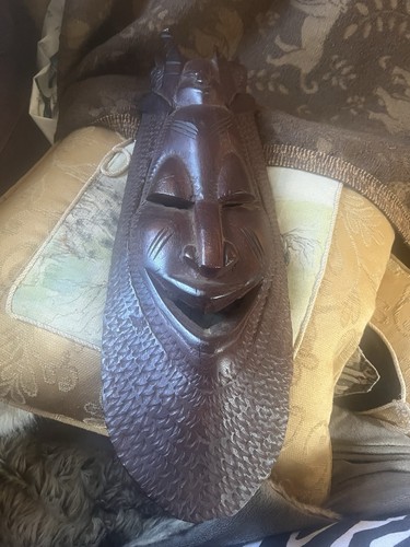 Vintage african wall mask - african,