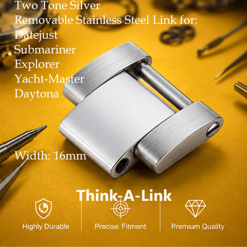 Silver gold spare link - silver, &