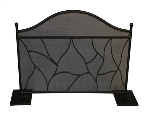 Black fireplace screen - black,