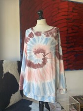 Tie Dye Jumper Sweater Womens Size L Super Soft And Stretchy Spandex