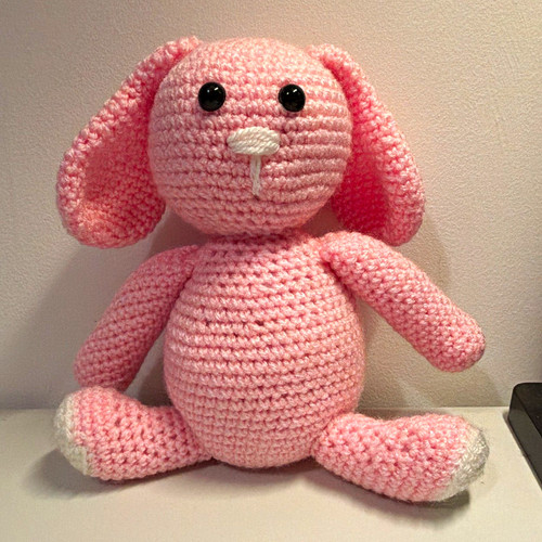 Handmade crochet pink bunny - pink,