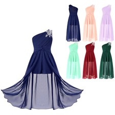 Girls Wedding Dress Flower Girl Dress Sleeveless Chiffon Shiny Beaded Prom Gown