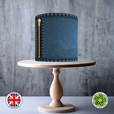 Denim pattern with stitching and zip pattern wrap edible cake topper ICING/WAFER