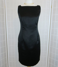 BHS Dress UK 14 Black Satin