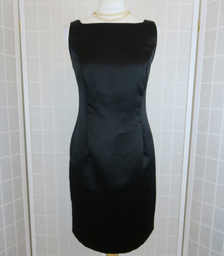 Bhs dress black satin - uk, 14