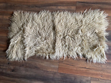 lakeland sheepskin real mongolian wool shaggy extra large throw / rug black
