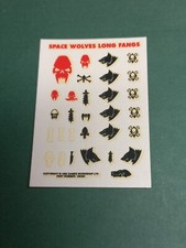 Warhammer 40k Space Wolves Vintage 1992 Long Fangs Transfer Sheet