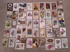 Job Lot Antique Vintage Birthday Postcards x 50 Mixed Lot (2)