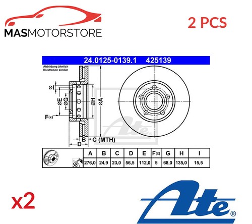 Front brake discs set pair - discs,