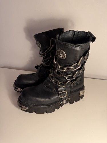 New rock reactor black leather - new,