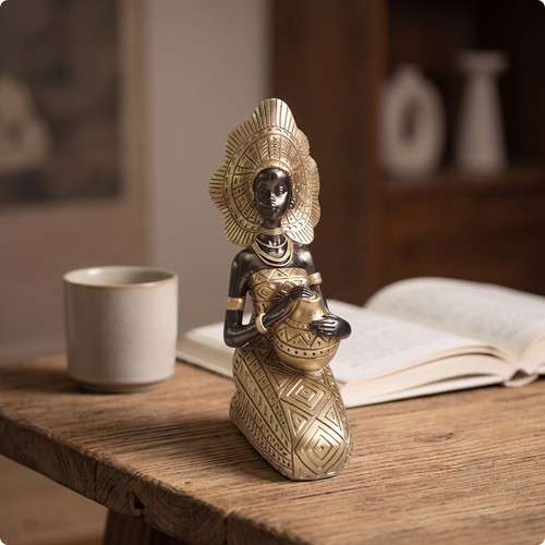 African woman figurine - african,