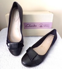 Clarks Ladies Black Leather