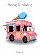 Ice Cream seller vendor Van card personalise for any occasion 