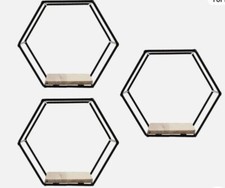 Floating hexagon shelves set