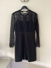 Sandro Black Lace Dress, Size 3, UK Size 12, Good Condition