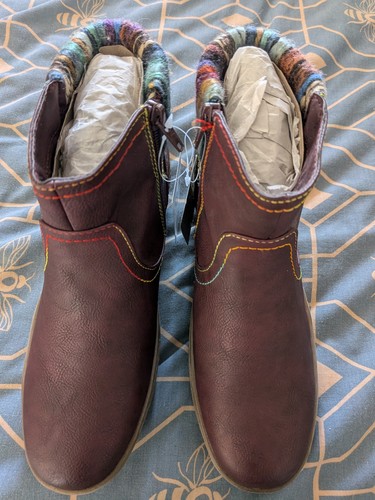 Pavers burgundy boots - boots, with