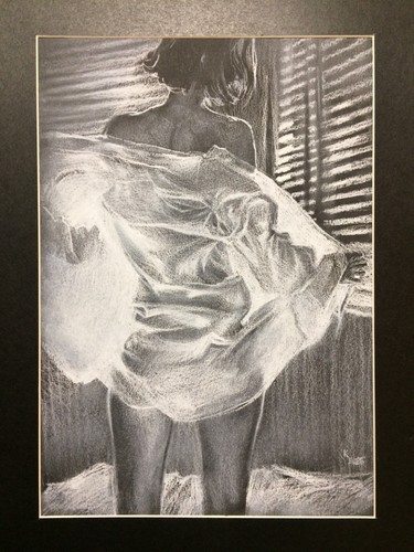 Original art drawing - nude, noir