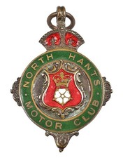 Vintage Old The North Hants Motor Car Club 1934 Enamel Prize Award Fob Medal