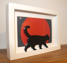 SUNSET NATURE CAT ART - "Red