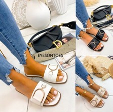 WOMENS BUCKLE LADIES SLIDES