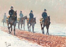Race Horses in the Snow