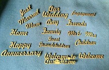 Wooden MDF Script Words 5 pack blank craft shape sign plaque card topper Home 
