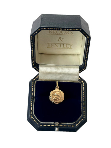 9ct gold cherub pendant - gold,