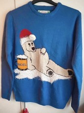 Men's Polar Bear blue Christmas jumper