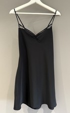La Senza Ladies Black Lace Short Slip Night Dress Chemise Size 12