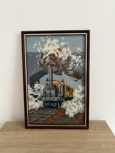 Vintage framed cross - framed, stitch