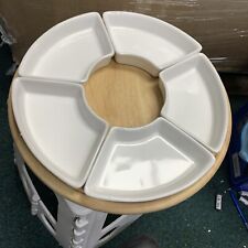 Revolving Lazy Susan Ceramic Serving Platter Dishes Dip Set **NO CENTRAL DISH**