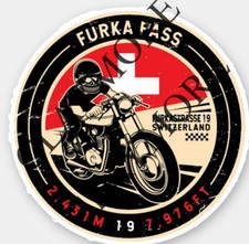 furka pass_switzerland car sticker camper van Motorcycle truck BIKER