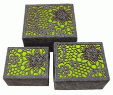 Set of 3 Lime Luxury Storage