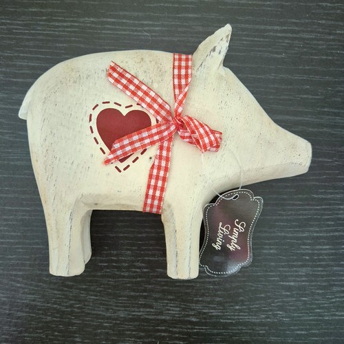 Wooden pig ornament - ornament, rustic