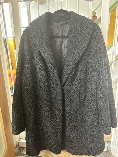 Vintage astrakhan black long - vintage,