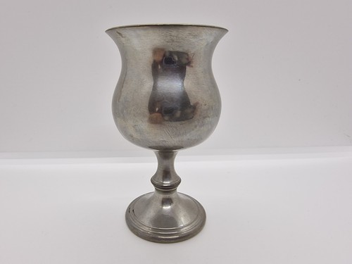 Vintage english pewter goblet - english,