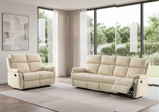 CREAM Italian Leather 4 Seater