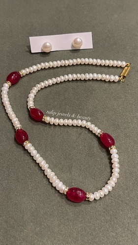 Real pearls necklace - pearls, &