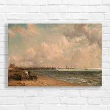 Seascape with Sailing Vessels Canvas Print Large Picture Wall Art