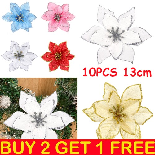 10x christmas large poinsettia - christmas,