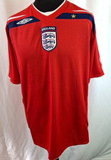 England 2008-10 Umbro Away Football Soccer Shirt Jersey Red XL A3037