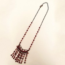 Vintage Red Bead / Gem Necklace