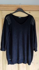 Black Sparkly Long Wallis Jumper Large 18 20 