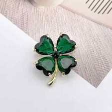 Lucky Clover Leaf Irish Brooch